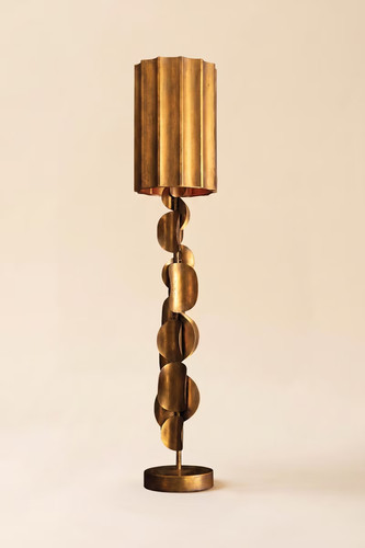 Tall metal table lamp with - metal,